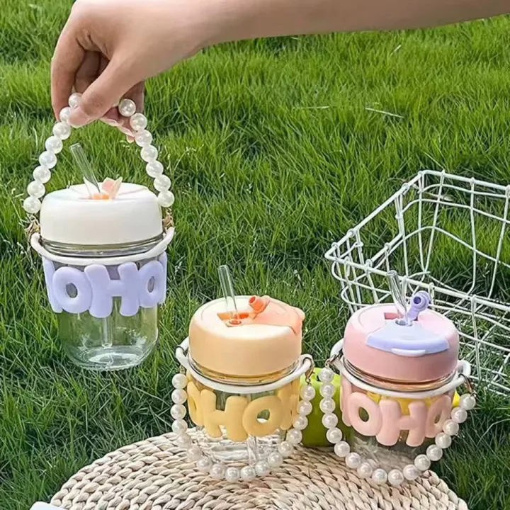 Imported%20Cute%20Girl%20Transparent%20Glass%20Heat%20Resistant%20Tumbler%20With%20Pearl%20Chain%20Sipper%20Glass%20Cup%20Portable%20Double%20Drinking%20Aesthetic%20Coffee%20Mug%20With%20Straw%20Gift%20For%20College%20Girls%20Teen%20hoho%20Mugs%20for%20Gift%20-%20Image%202