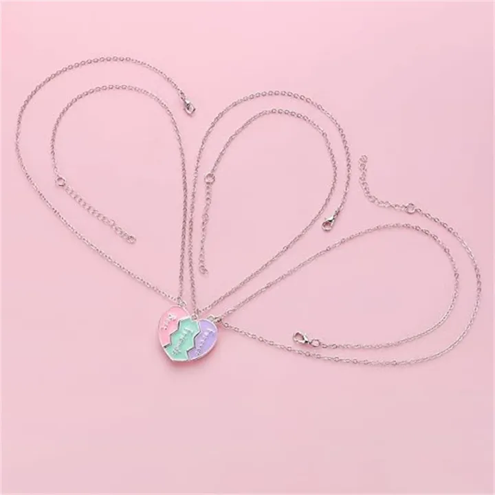 Best%20Friend%20Necklaces%20For%203%20Matching%20Heart%20Pendant%20Magnetic%20Bff%20Friendship%20Necklace%20Natuo%20-%20Image%205