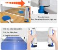 Retractable Table Tennis Net Portable Ping Pong Bracket Mini Table Tennis Nets for Indoor Outdoor Sports Dining Table Office Desk Adjustable Length 190CM Max. 