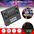 Alogy V9SJ Live Sound Card, 2 mic Supported Podcast Studio Sound Mixer Live Streaming 12 Warm Up Sound Effects Professional Audio Mixer Sound Card Voice Changer One Touch Mute USB External Sound Card for Live Broadcast Streaming Gaming Recording Singing. 
