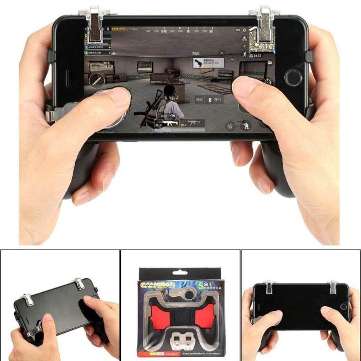 PUBG%20Six%20Finger%20Controller%20All-In-One%20Joystick%20Gamepad,%20AK-66%20Gamer,%20With%20Built-In%20L1%20R1%20Triggers%20Gamepad%20Controller%20Games%20Grip%20L1%20R1%20Triggers%205%20In%201%20Mobile%20Phone%20Joystick%20For%20PUBG%20Free%20Fire%20-%20Image%202