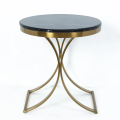 Handmade X-Base Stainless Steel Round End Table - Versatile Round Pedestal Side Table, Perfect Center Table for Living Room, Sofa Side Table - Ideal Serving, Accent, and Wooden Nesting End Table. 