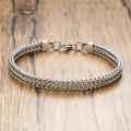 Elegant Stainless Steel Big Thick Chain Link Bracelets for Women Men Couple Bangle Gold color Female Wrist Jewelry. 