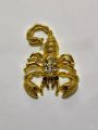 3D Golden Scorpion (Bichu) with Diamond pearls Metal Logo Sticker With Double Tape For Bikes And Cars Decoration. 