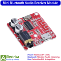 XY-BT-Mini 5V Bluetooth Audio Receiver Module | Wireless Bluetooth Decoder Board for Amplifier, DIY Speaker, Car & Home Audio Projects by Electrica. 