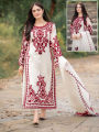 Elegant Embroidered Long Kurti for Women with Dupatta Trouser (3-Piece Suit) Fancy Wedding Dresses for Women. 