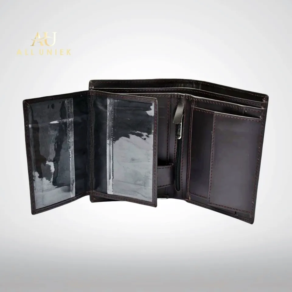 Genuine Leather Wallet for Men Pure Original Cow Leather Trifold Coin Purse  Bag Card Holder 17 Pocket Long Wallet for Mens Boys Women Black Brown  Coffee | Daraz.pk
