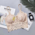 SHOPBOP Lace Floral Bra Padded Breathable Bralette Wriless Longline Bra Women's Tank Top for Girls One Size 28-34. 
