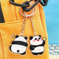 Cartoon New Panda Keychain Cute Backpack DIY Decorative Pendant Car Key Chain Panda Acrylic Accessories Qoddess. 