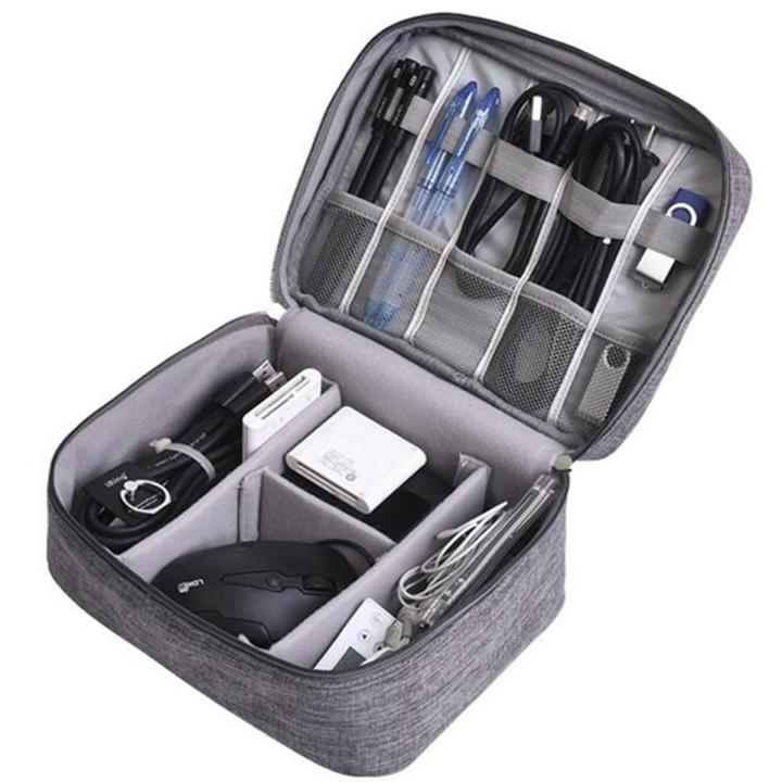 Universal Travel Cable Organizer Bag Pouch Carry Travel Gadget Bag for Cables Plug and More Perfect Size Fits for Pad Phone Charger Hard Disk