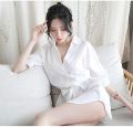 MARGOUN Dress Lingerie Transparent Shirt Sleepwear Silk Chiffon Shirt Nightgown Women Nightwear M10. 