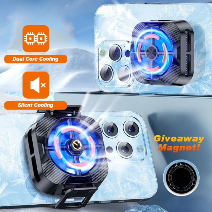100% Quality+COD X79 Phone Cooler Magnet Gaming Radiator Wireless Portable Cooling Fan