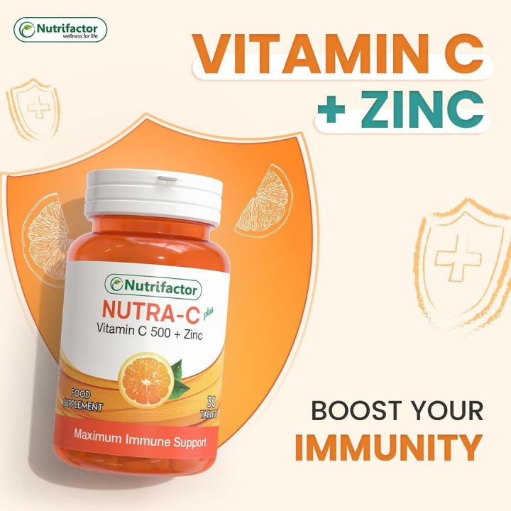 Nutra C Plus Vitamin C 500 + Zinc (30) Tablets