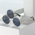 Novel Third Eye Round Metal Frame Sunglasses Chinese Style Erlang God Three Eyes Glasses Funny Party Halloween Cosplay Glasses. 