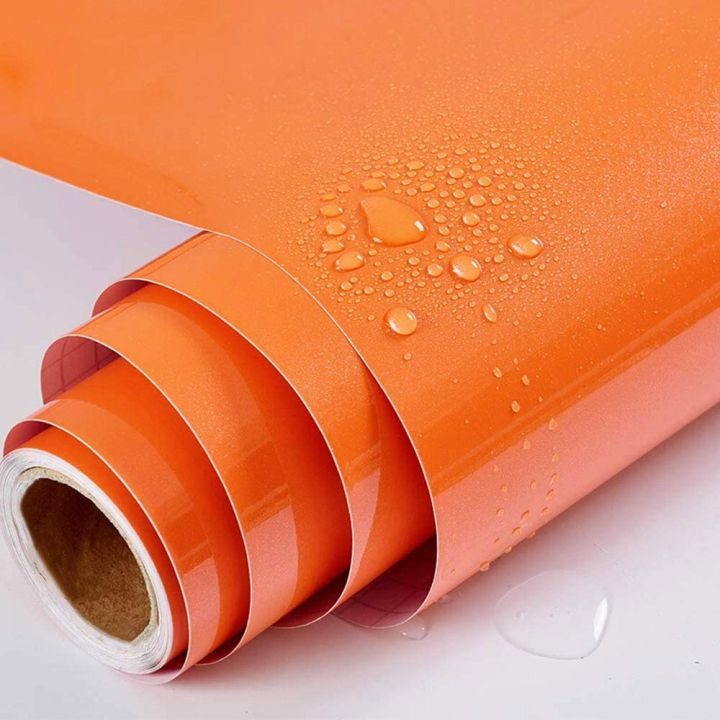 Shiny%20Orange%20Wallpaper%20Peel%20and%20Stick%20Wallpaper%20Vinyl%20Self%20Adhesive%20Decorative%20Film%20for%20Furniture%20Kitchen%20Counter%20Top%20Cabinets%20(12"%20X%2060")%20-%20Image%203