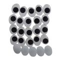 Googly Eyes Oval Shape 50 Pcs 0.7 x 0.8 x 0.1 inches Wiggle Black And White Plastic For Decoration Pack of 50. 