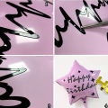 1 Pc Sheet Balloons Sticker For Balloon Decoration, Glitter Cursive Alphabets Letters, Numbers & Shapes Stickers Self Adhesive Script HBD, Anniversary & Custom Name Stickers For Scrapbooking Balloons Decoration & DIY Crafts Making Party Suppli. 