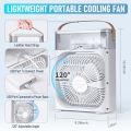 Portable Air Conditioner Fan | Usb Electric Fan With Led Night Light | Fine Mist Water | And Humidifier Function | Led Night Light Water Mist | BGstores. 