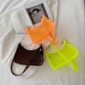 Summer Clear Fluorescent Armpit Jelly Tote Shoulder Bag. 