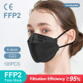 Adult Fish Shape Certified KN95 FFP2 Mask 4 Layers Black Fabric Mascarillas Mouth FPP2 Face Mask KN95 Filter Respirator ffp2mask. 