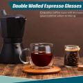 Set of 2 Double Wall Mug, Elegant Classic Design Perfect Glass Cup 250ml Set Of 2.. 