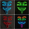 Halloween Luminous Hacker Mask LED Glowing V For Vendetta Face Mask Neon Light Up Cosplay Anonymous Mask Bar Carnival Prop. 