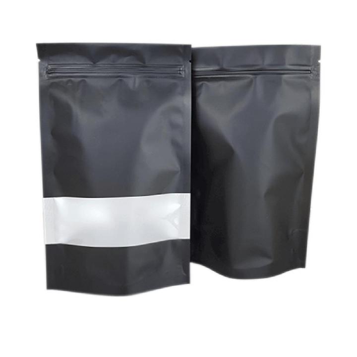 20x30 cm food Grade Black Almunium standup pouches with window  50pcs/Lot