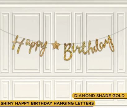 Happy Birthday Wall Hanging Shiny Banner