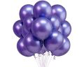 PURPLE COLOR METALLIC CHROME BALLOONS PACK ( PACK OF 10 PURPLE BALLOONS ). 