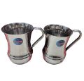 2 Pcs Stainless Steel Lassi Mugs Water Glass 750ml Random Design. 