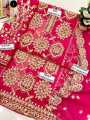BRAND... PARTY WEAR       COLOUR BLUSH I PINK  FABRIC (SHIRT).....ORGANZA ...👇  FRONT ✔️ HEAVY EMBROIDERY Neck With Hand Work & Punched Stone Work ✔️ BY BANO COLLECTIONS**. 