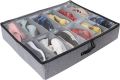 Shoe Storage Organizer Large Adjustable Dividers Under Bed Bag with Durable Fabric, Reinforced Handle, Clear Window for Shoes, Clothes, Toys, Grey,. 
