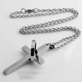 Simple Cross With Circle Pendant Necklaces Stainless Steel Chain Christ Cruz Necklace For Men Boys Cool Neck Jewelry Collier. 