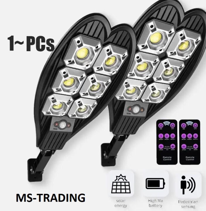 Solar Lights Outdoor, 48 LED Solar Motion Sensor Security Solar Light with 3 Lighting Modes 2400mah IP65 Waterproof Durable Solar Powered Wall Lights 360°Lighting Angle for Yard Door Fence Pathway Garden Outdoor with remote control