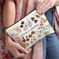 2025 New 1  Pieces Earrings and Jewelry Canvas Zipper Bag  -  Durable 、 Fade-resistant Travel Toiletry Bag ， Suitable for makeup and daily essentials ， Beige with black zipper ， Perfect gift for bridesmaids ， Hand Wash Care ， Makeup storage bag  | Decorat. 