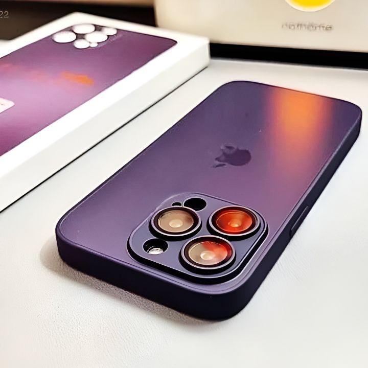 IPhone%2013%20Pro%20Matte%20Glass%20Cover%20%7C%20Deep%20Purple%20AG%20Frosted%20Glass%20Border%20Case%20With%20Camera%20Protection%20with%20Soft%20Silicone%20Border%20for%20Apple%20iPhone%2013%20Pro%20-%20Image%203