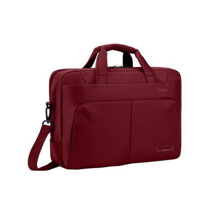Red Pure Leather Shoulder Cross and Hands Laptop 16 Inches Bag