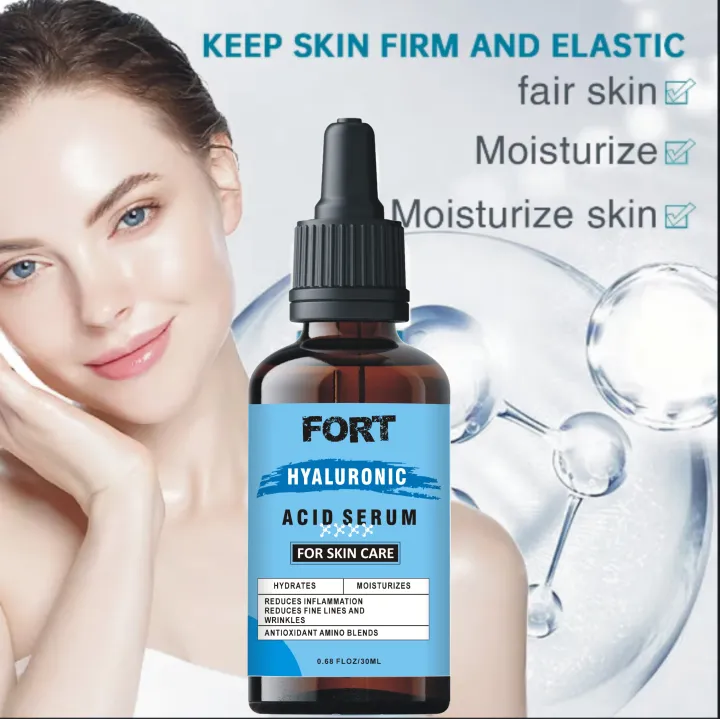 FORT Hyaluronic Acid Face Serum Skin Care Products for Glowing Skin and Face Whitening – Whitening Serum with Hyaluronic Acid 30ml