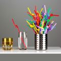 Disposable Folding Straw Flexible Plastic Straws Multi Colored Rainbow Drinking Straws (100 PCS). 