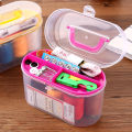 New Mini Sewing Kit Accessories Storage Organizer Box Plastic Thread Threader Needle Scissor Travel Box Sewing Tools. 