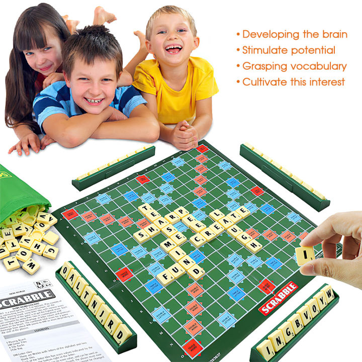 Scrabble Board Game Original Letter Matching For Kids Adults Families Education Spelling Alphabet Language Toys