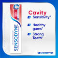 Sensodyne Cavity + Sensitivity Toothpaste, 24H Dual Protection, 100g X Free Toothbrush. 