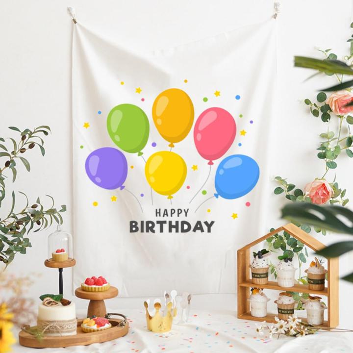 Green Home Hang Rug Anti-scratch Fine Stitching Happy Birthday Wall Tapestry