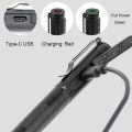J-905 Zoomable Rechargeable Black Color Penlight Torch Metal Body With Type-C Charging Cable. 