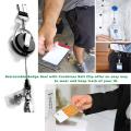 Business Badge holder Stylish Retractable Card band ID card holder Neck strap Leather Leather holder for Office Conference Trade show Corporate events Employee identification. 