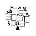 New Big Family Tree Photo Frame 3D Wooden wall Decor 3mm Thickness Wooden Wall Art - Removable Family Photo Frame Tree Wall Art Picture Home Décor - Big Family Tree with 12 Frames. 