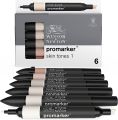 Winsor & Newton Promarker Set of 6 Skin  Tones Series 1. 