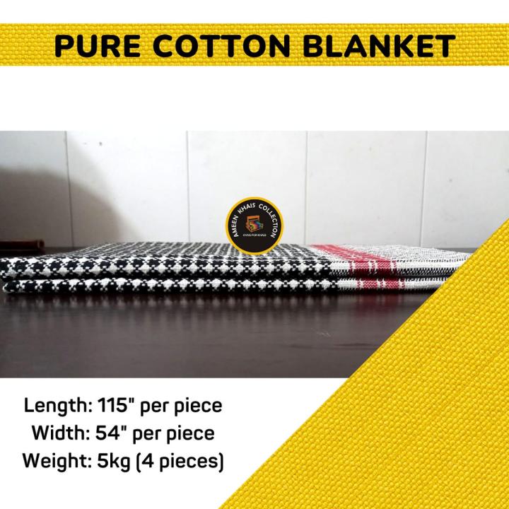 Cotton 4 Pcs Throws  with width 54 Inches and Length 115 Inches