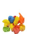 Pack of 6pcs Lovely Mixed Squishy Toys Floating Animals Colorful Soft Rubber Educational Swimming Water Toys Rubber Float Squeeze Sound Squeaky Bathing Toy for Baby Boy and Girl. 