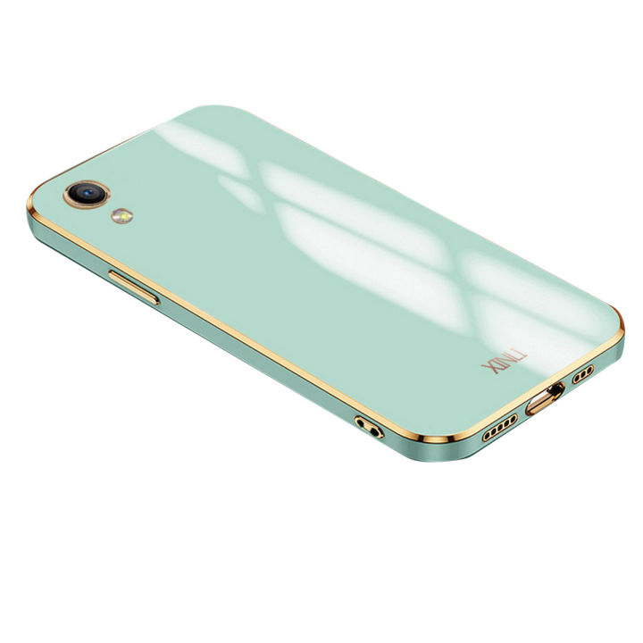 Biruiqu for OPPO A37 Back Cover Luxury 6D Plating Frame Shiny Bling Phone Pounch Soft Silicone Square Phone Case
